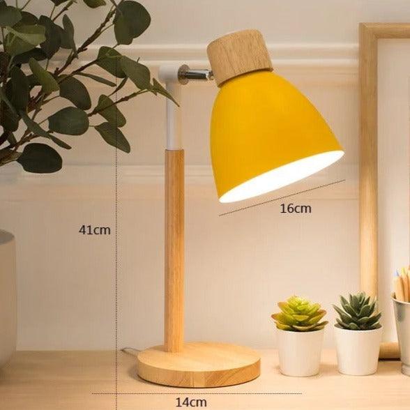 Nordische Tischlampe | Holz, Eisen