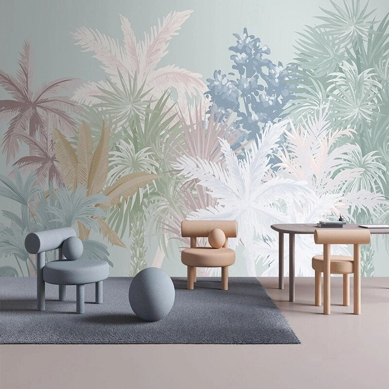 Nordic Tropical Plant Forest Tapete für Haus Wanddekoration
