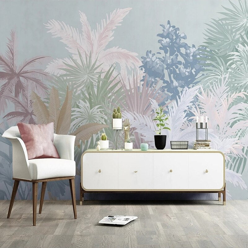 Nordic Tropical Plant Forest Tapete für Haus Wanddekoration
