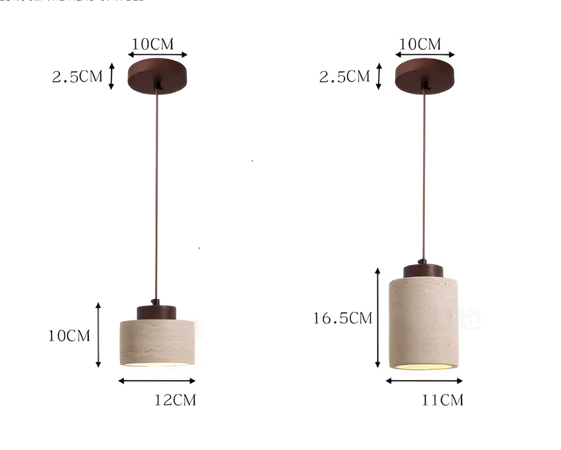 Frendorf | Retro Charm LED Hängeleuchte Travertin D12 x H10cm