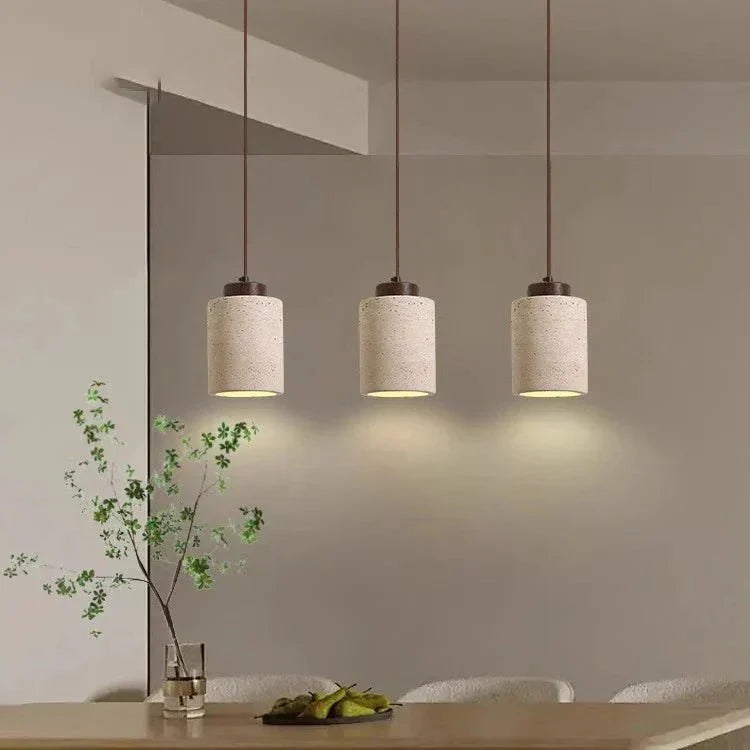Frendorf | Retro Charm LED Hängeleuchte Travertin D12 x H10cm