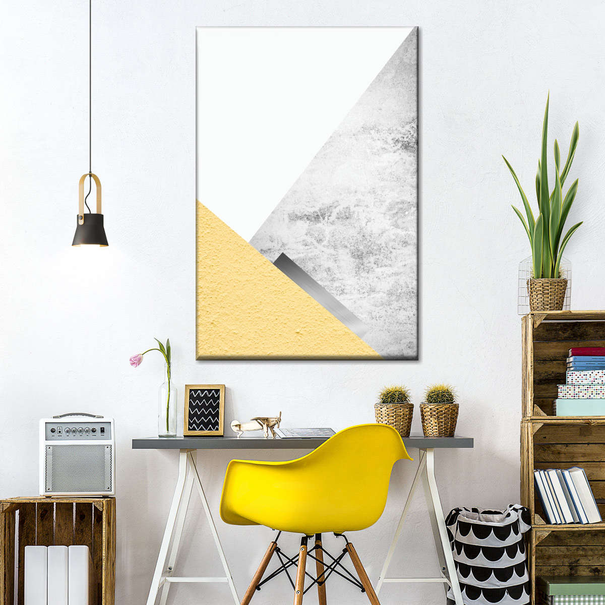 Frendorf | Gelbe und graue Berge III Wandkunst
