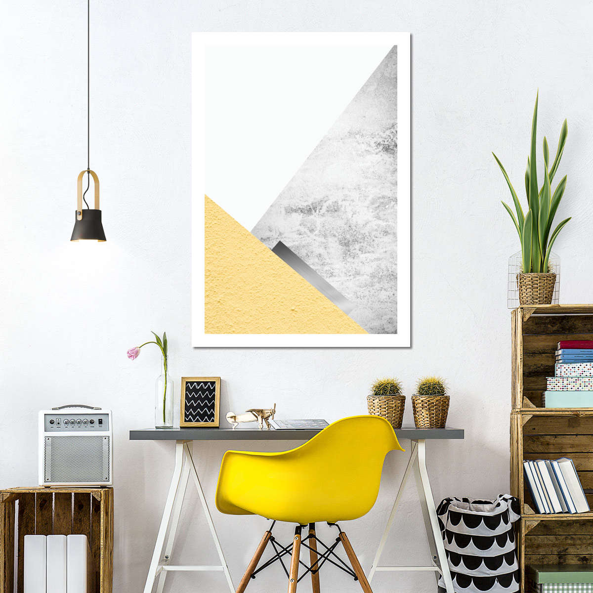 Frendorf | Gelbe und graue Berge III Wandkunst
