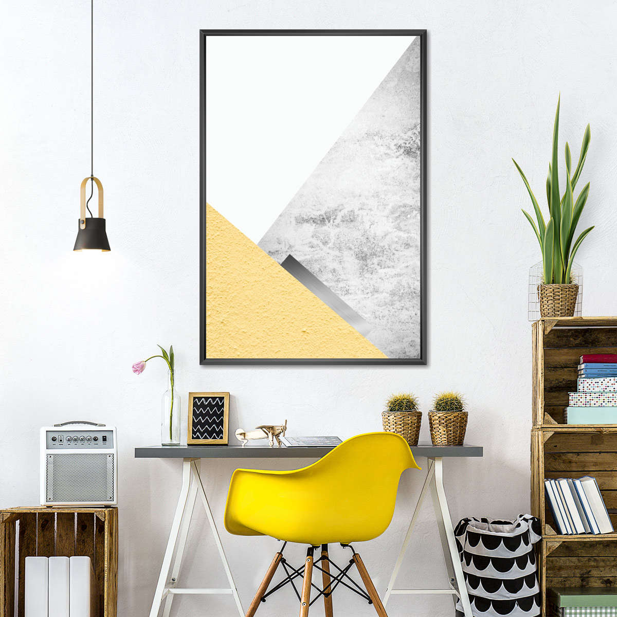 Frendorf | Gelbe und graue Berge III Wandkunst