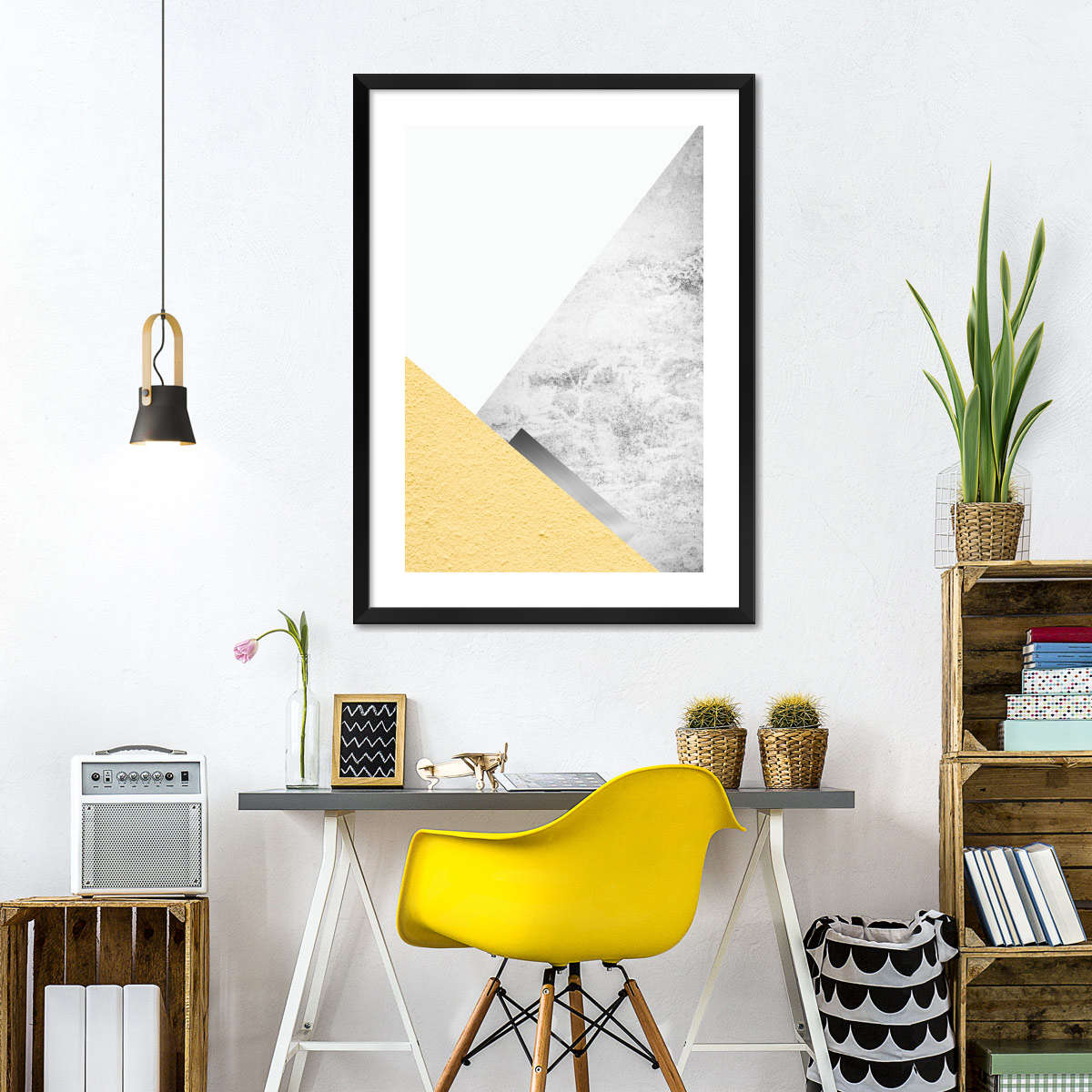 Frendorf | Gelbe und graue Berge III Wandkunst