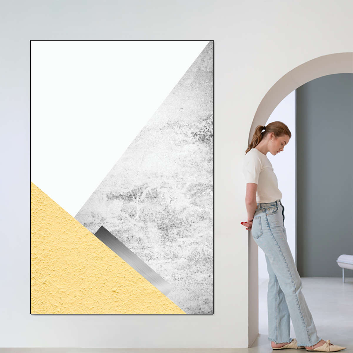 Frendorf | Gelbe und graue Berge III Wandkunst