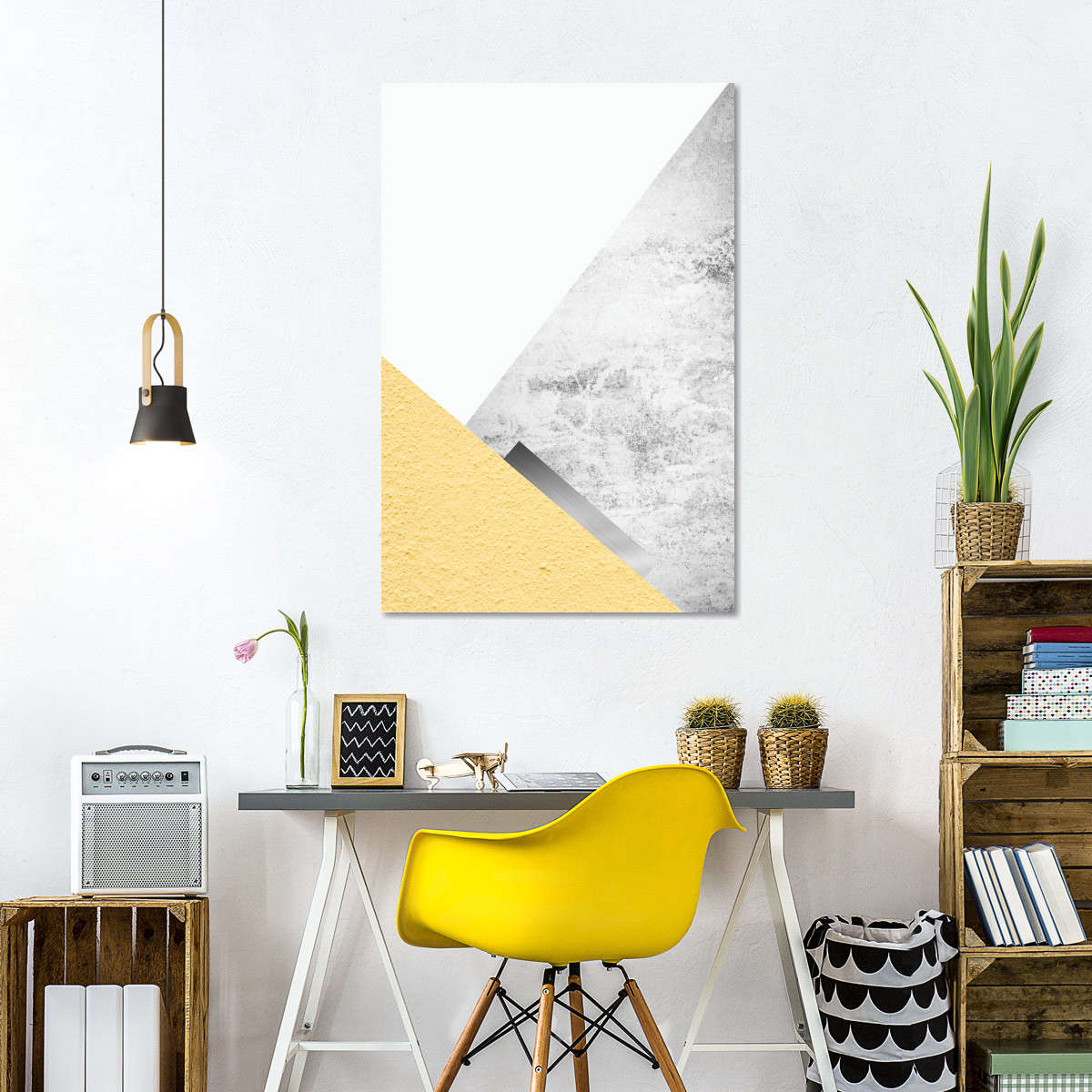 Frendorf | Gelbe und graue Berge III Wandkunst