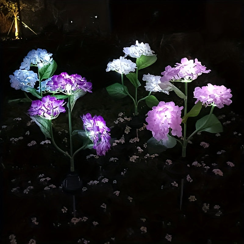 Royaleva Solar-Hortensien-Gartenlichter - Lebendige LED-Blumenstecker für die Außendekoration