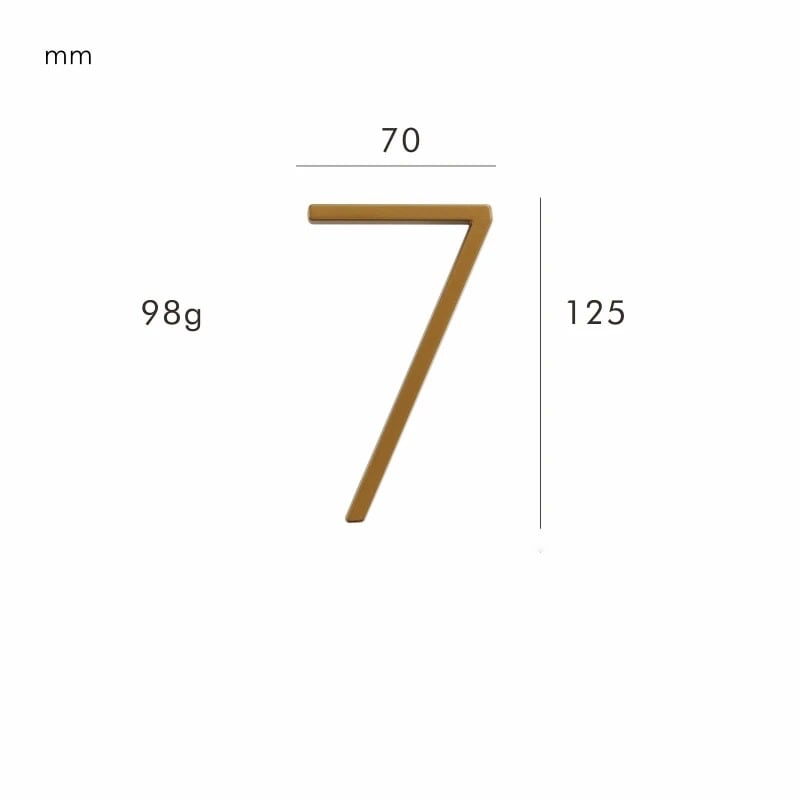 Frendorf | Messing Hausnummern satinierter Finish und zeitlose Eleganz