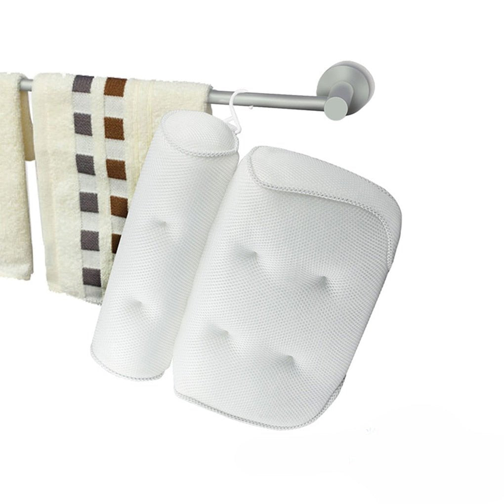 Frendorf | Orthopädisches Badewannenkissen - Atmungsaktives Badewannen-Kopfstützenkissen aus 3D-Netzgewebe mit Saugnäpfen