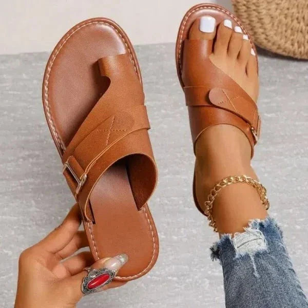 Frendorf | Frauen Orthopädische Hallux Valgus Korrektur Leder Sandalen