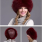 Frendorf | 100% natürliche Fuchs-Fellmütze Damen Kappe dicke Fellmütze Winter warme Mütze weibliche Mode für Frauen Mütze mit Ohrenschützern Mütze