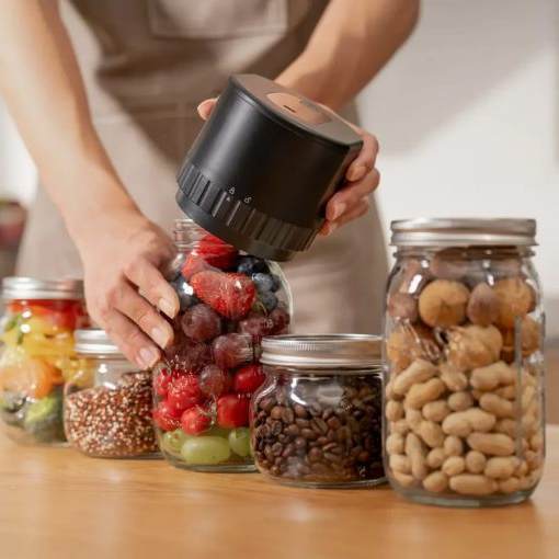 Frendorf | Elektrisches Mason Jar Vakuumversiegelungsset | Kabelloses & effizientes Vakuumsystem für Mason-Gläser – Einfache Lebensmittelkonservierung