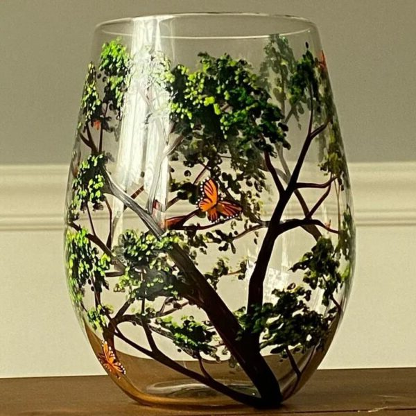Frendorf | Vier Jahreszeiten Baum Weingläser – Handgemalte Kunst
