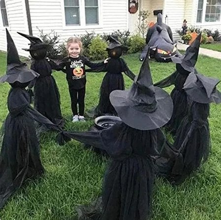 Frendorf | Beleuchteter Halloween Hexenstecker - Halloween Hexen Dekor