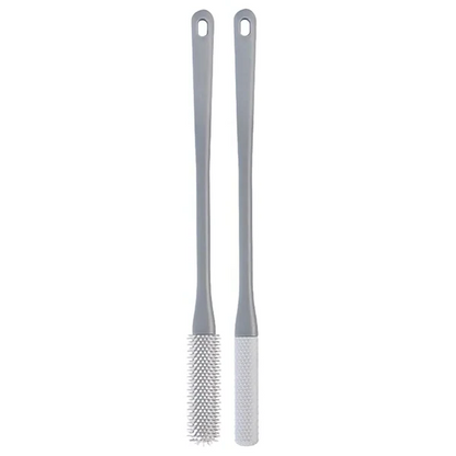 Frendorf | Toe Gap Reinigungsbürste mit langem Griff Grau-1 Set (Reinigungsbürste + Anti-Juckreiz Bürste)