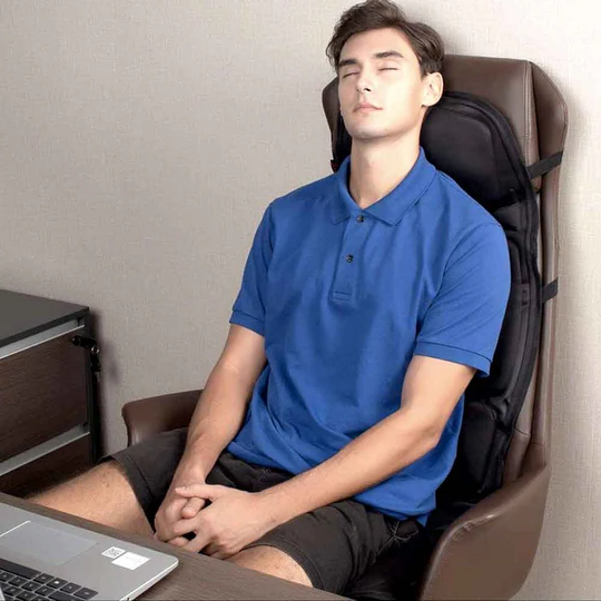 Frendorf | 8 Mode Massagesitzauflage mit beheiztem Rücken-Nacken-Kissen für Auto & Zuhause