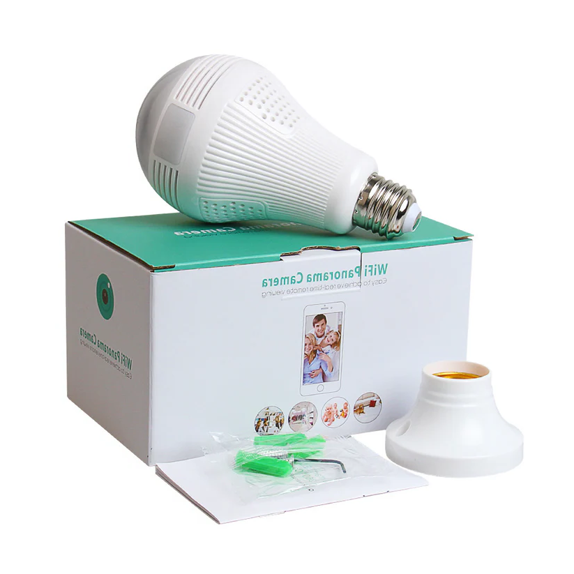 Frendorf | 1080P Lichtkamera Panoramische Glühbirne Wifi Smart LED Glühbirne Lichtkamera