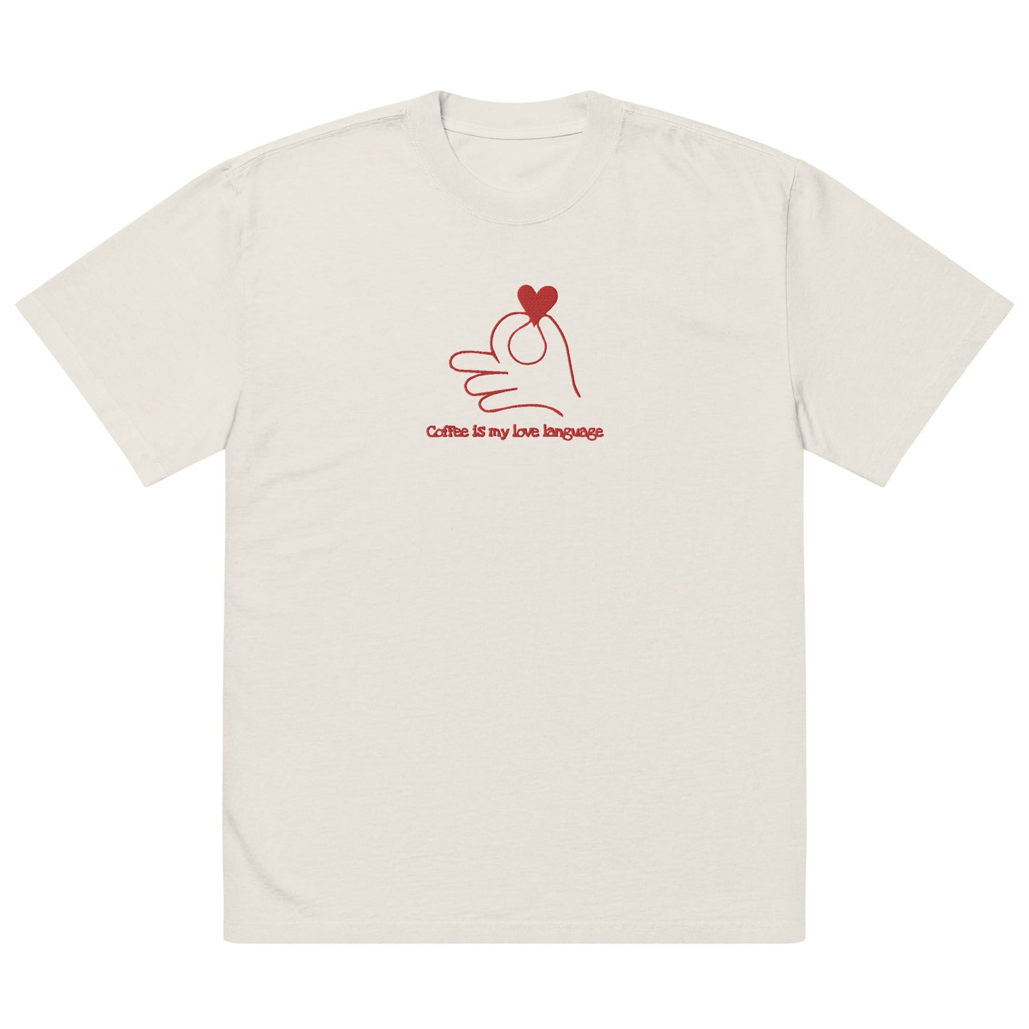 Kaffee ist meine Liebessprache Oversized ausgewaschenes T-Shirt