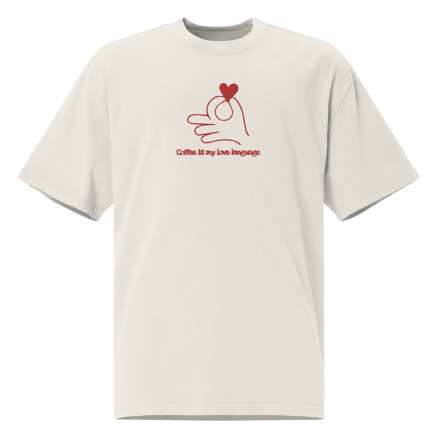 Kaffee ist meine Liebessprache Oversized ausgewaschenes T-Shirt