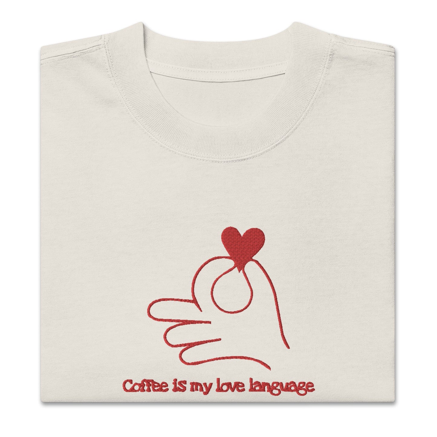 Kaffee ist meine Liebessprache Oversized ausgewaschenes T-Shirt