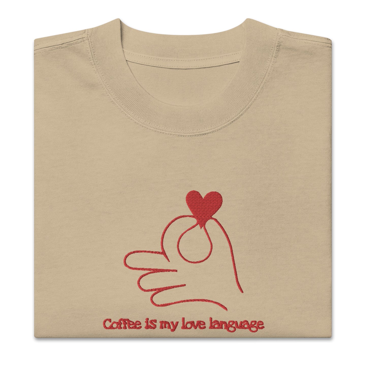 Kaffee ist meine Liebessprache Oversized ausgewaschenes T-Shirt
