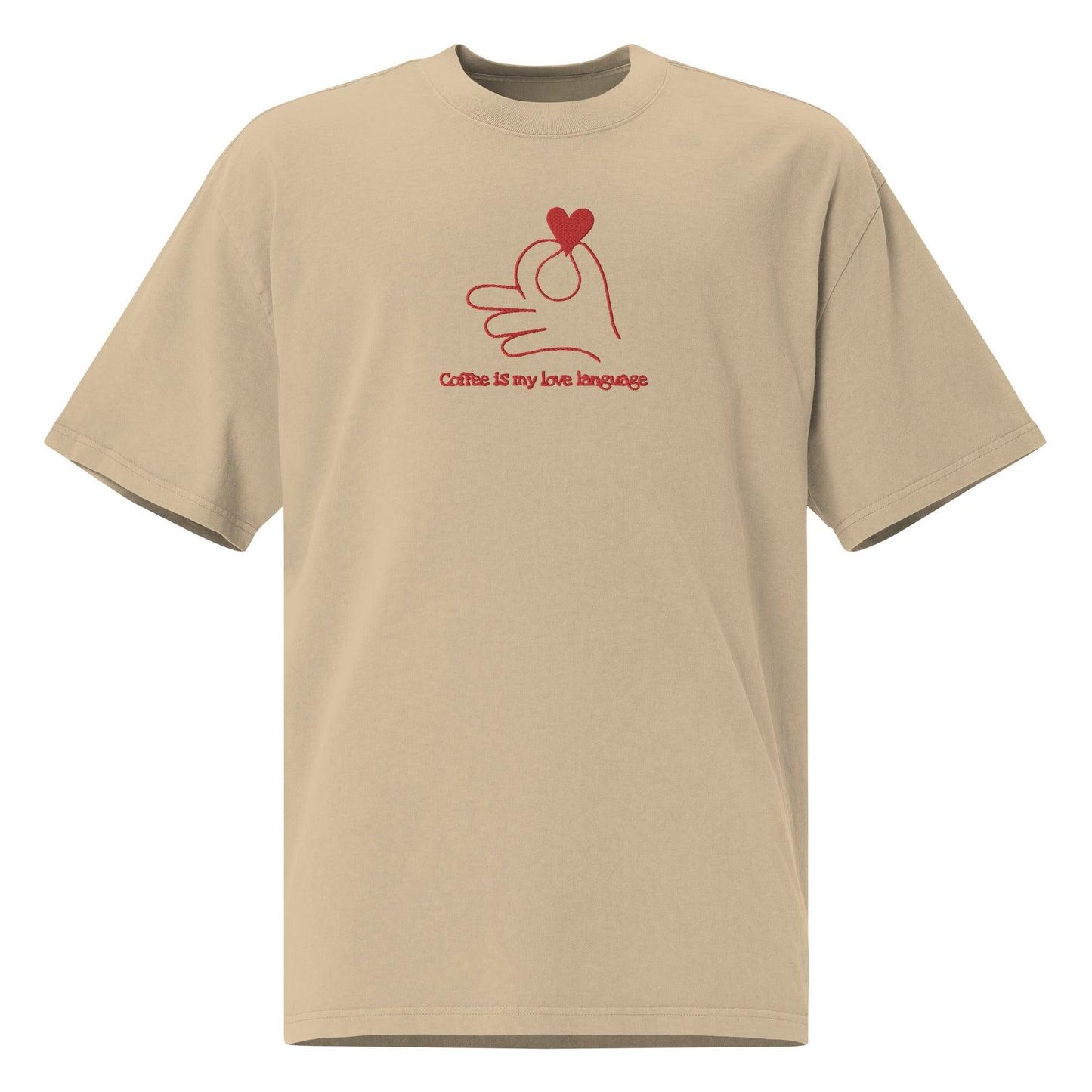Kaffee ist meine Liebessprache Oversized ausgewaschenes T-Shirt