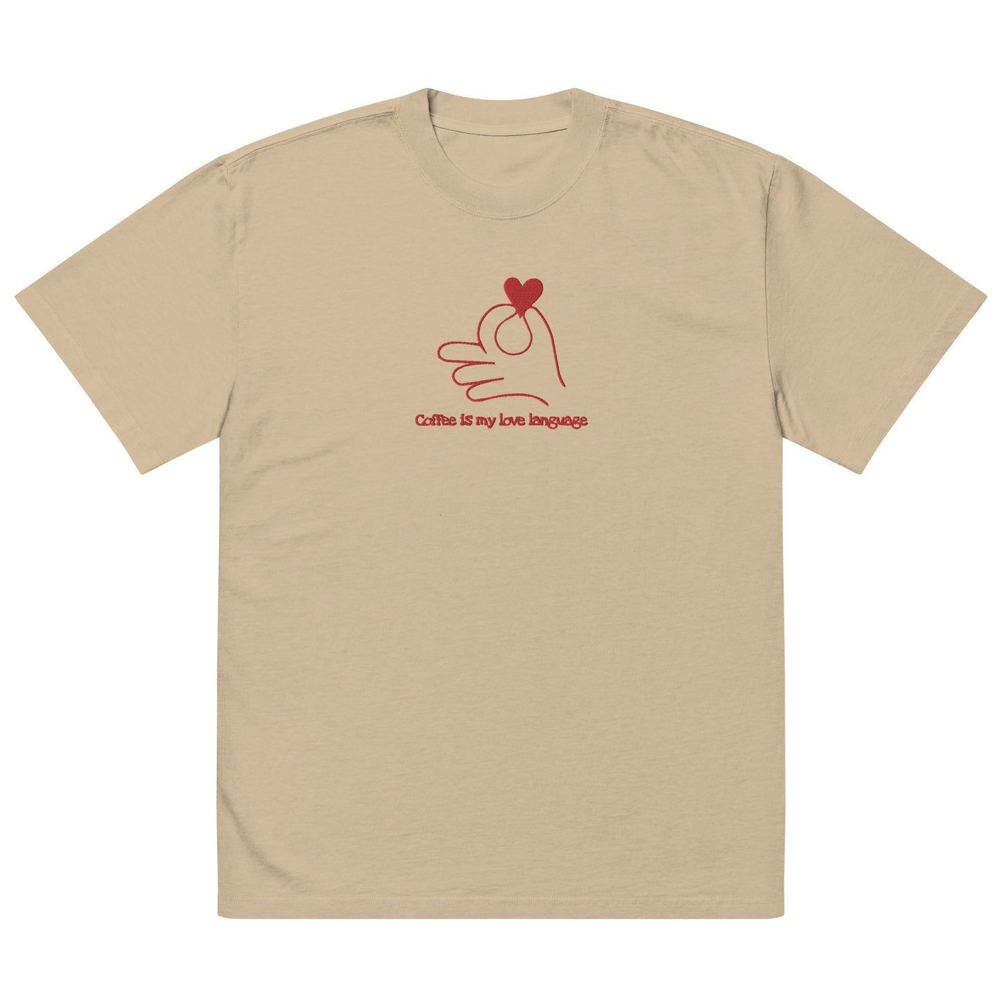 Kaffee ist meine Liebessprache Oversized ausgewaschenes T-Shirt