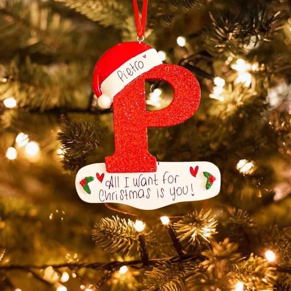 Frendorf | Personalisierte Weihnachts 24 Buchstaben Ornamente