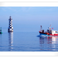 Frendorf | Les Perdrix Leuchtturm und Fischereiboot Wandkunst