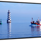 Frendorf | Les Perdrix Leuchtturm und Fischereiboot Wandkunst