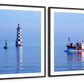 Frendorf | Les Perdrix Leuchtturm und Fischereiboot Wandkunst