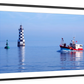 Frendorf | Les Perdrix Leuchtturm und Fischereiboot Wandkunst