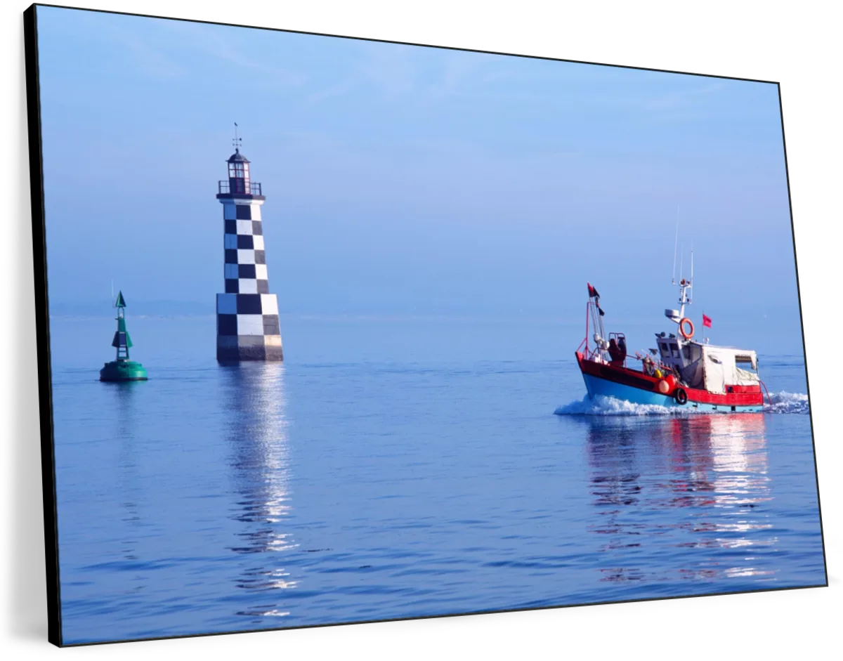 Frendorf | Les Perdrix Leuchtturm und Fischereiboot Wandkunst