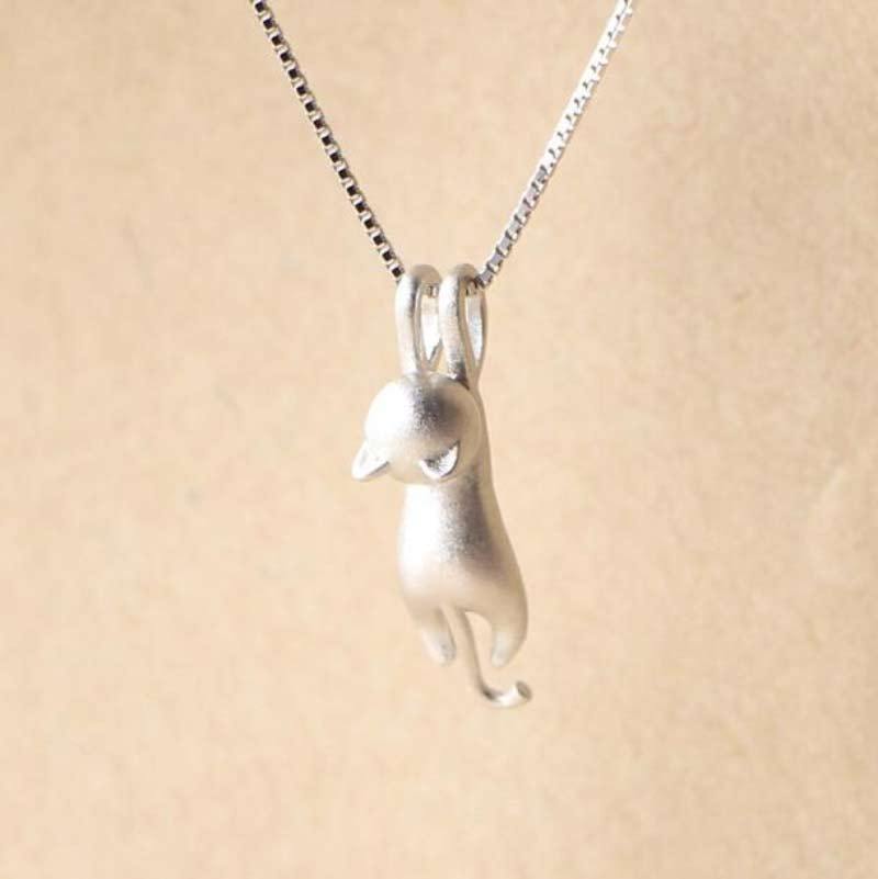 Frendorf | Katze Kette | 925 Silber Halskette mit Katzenanhänger