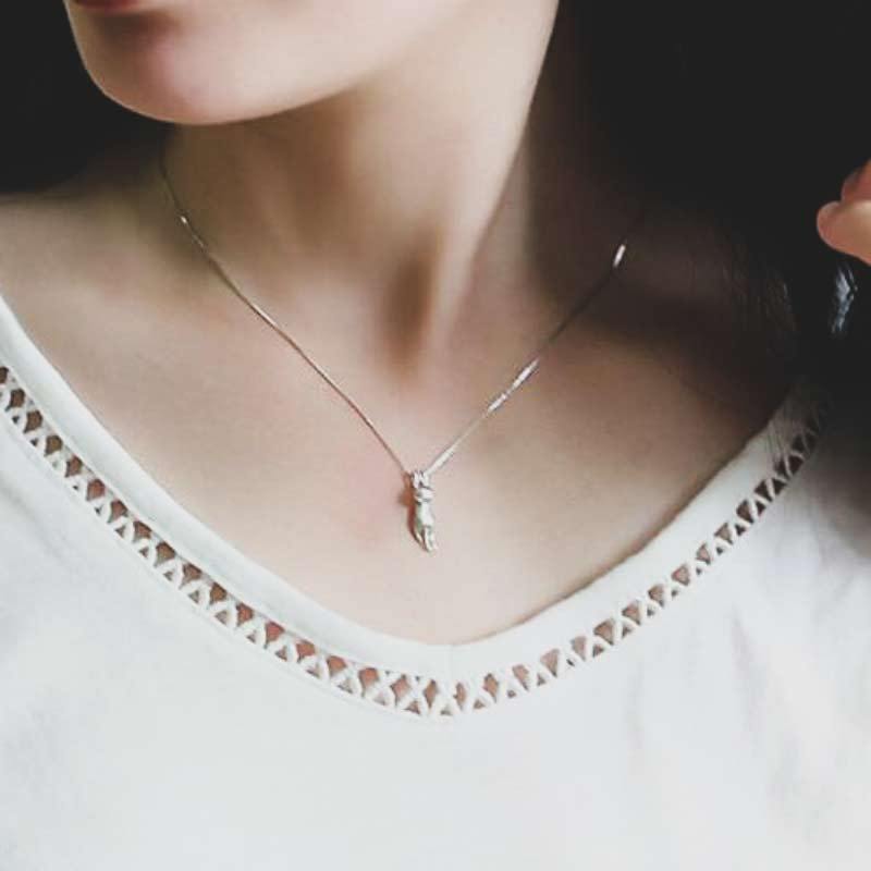 Frendorf | Katze Kette | 925 Silber Halskette mit Katzenanhänger