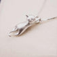 Frendorf | Katze Kette | 925 Silber Halskette mit Katzenanhänger