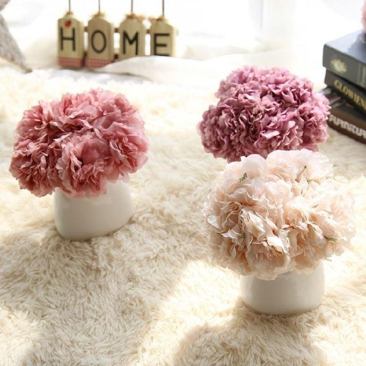 Elegante Pfingstrose Seidenblumenbündel - Set aus 5 Köpfen