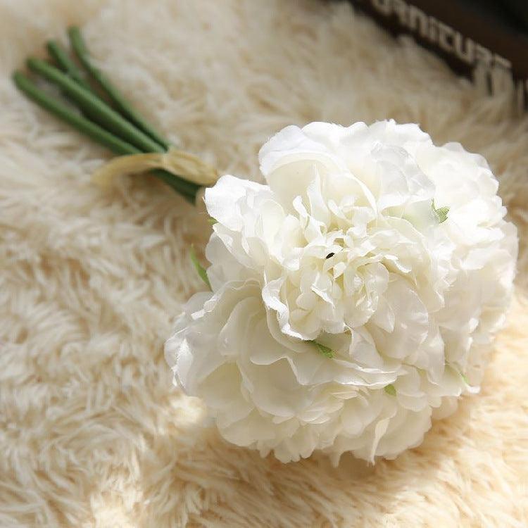 Elegante Pfingstrose Seidenblumenbündel - Set aus 5 Köpfen