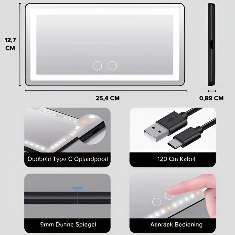 Frendorf | AutoGlow Mirror - Verleihen Sie sich selbst einen Schönheitsschub, sogar als Beifahrer