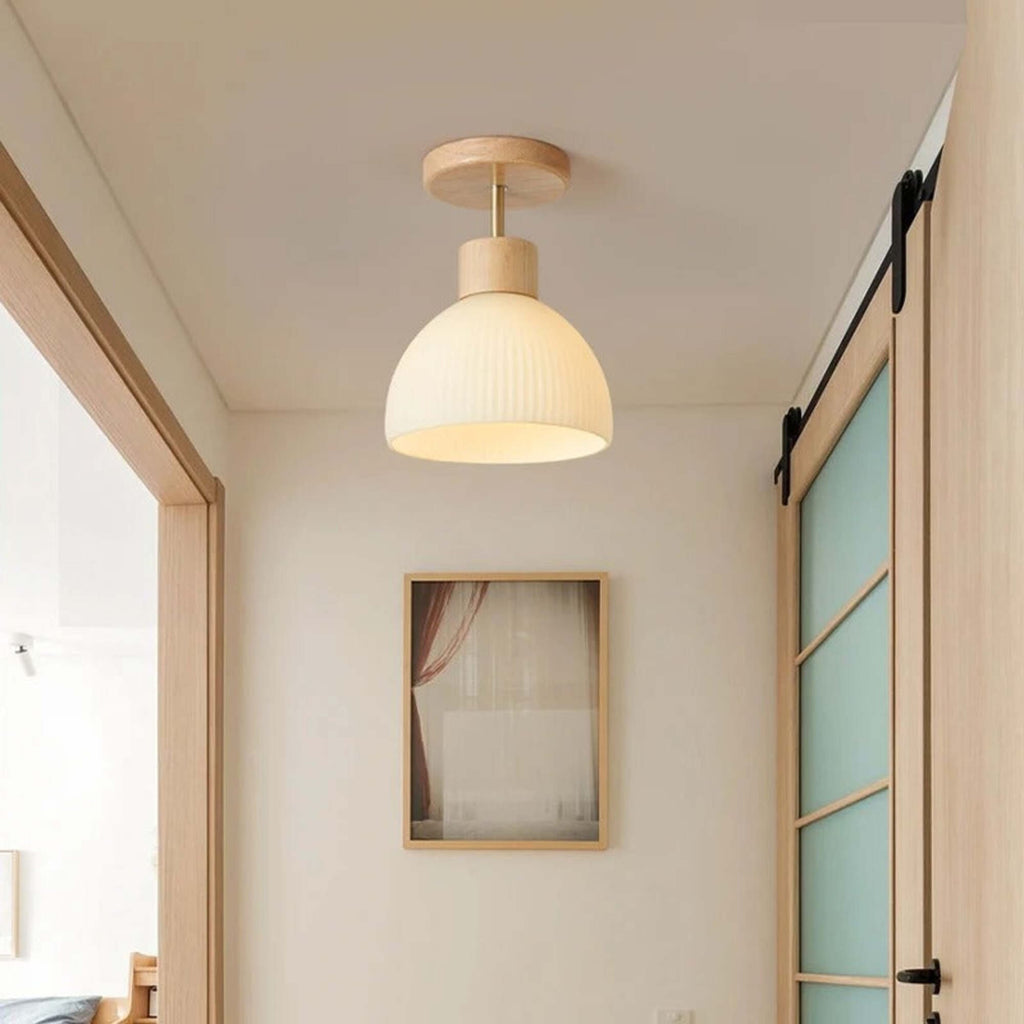 Frendorf | LumiTræ Moderne LED Deckenlampe – Natürliche Eleganz und Gemütliche Beleuchtung