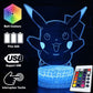 3D Lampe Pokémon Pikachu Glücklich