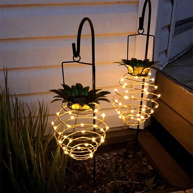 Solar-LED-Gartenleuchte in Ananasform