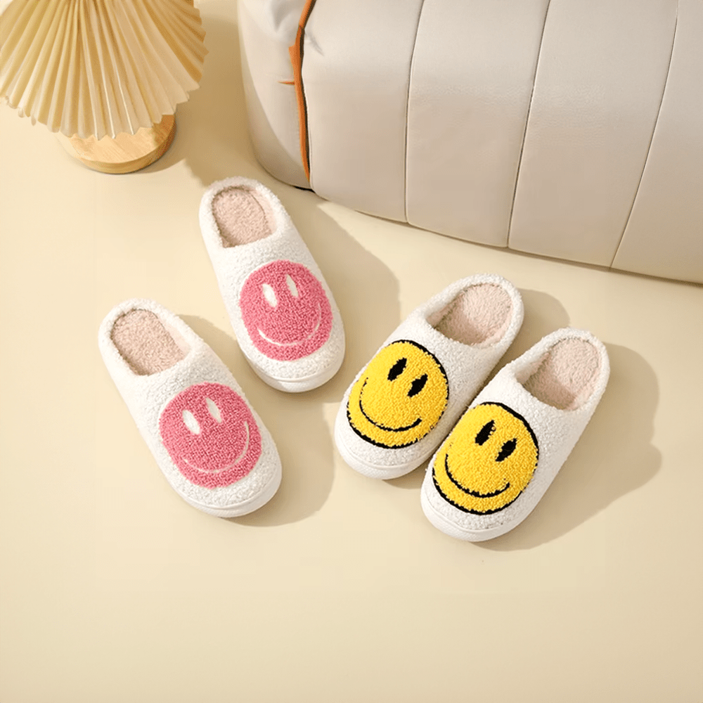 Pink Smiley Hausschuhe