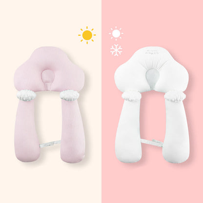 Frendorf | Bio-Baumwolle U-förmiges Baby-Kissen - Weiche & sichere Nackenstütze für Säuglinge, verstellbares Hugbuddy-Design für gemütlichen Schlaf