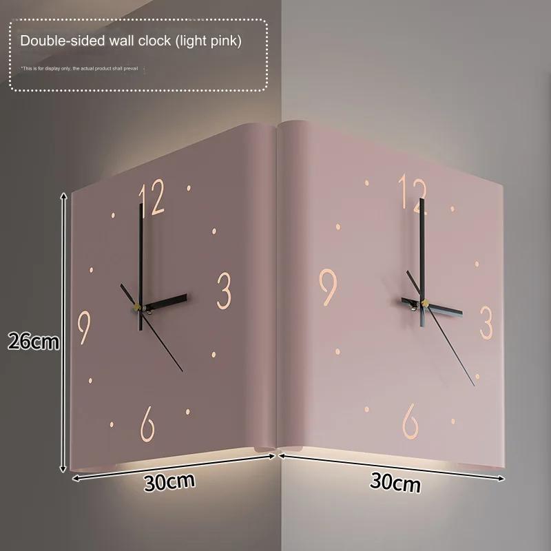 Frendorf | Doppelseitige beleuchtete Eck-Silent-Wanduhr