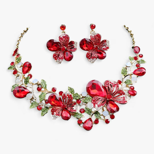 Frendorf | Brautschmuck-Set mit Emaille-Blumen – Fleur