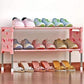COSTWAY Non-woven 2-Tier Schuhregal Schuhschränke Standregal Schuhorganizer Wohnzimmer Schlafzimmer Stauraummöbel W0197