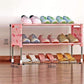 COSTWAY Non-woven 2-Tier Schuhregal Schuhschränke Standregal Schuhorganizer Wohnzimmer Schlafzimmer Stauraummöbel W0197