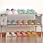 COSTWAY Non-woven 2-Tier Schuhregal Schuhschränke Standregal Schuhorganizer Wohnzimmer Schlafzimmer Stauraummöbel W0197